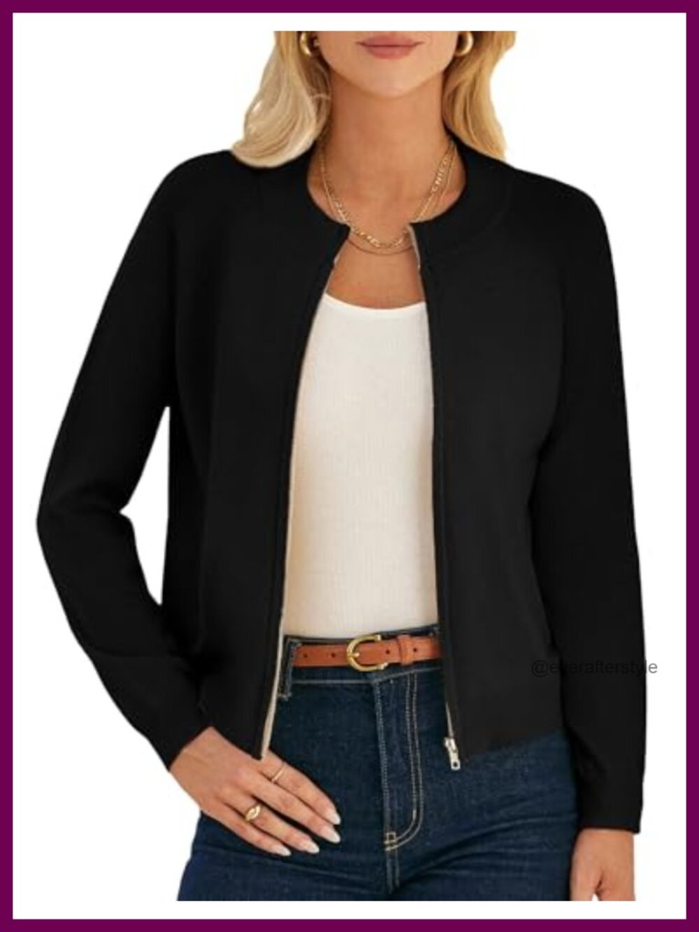 Women's Zip Up Cardigan Sweater Lightweight Knit